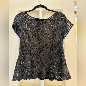 Women’s dressy lace blouse, sheer, size Medium